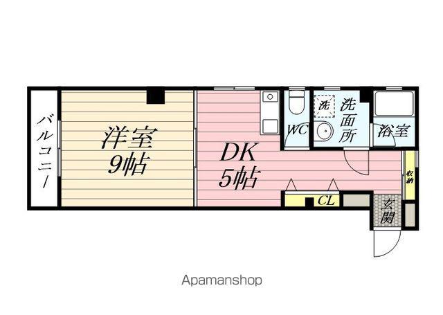 CENTRALTIME(1DK/4階)の間取り写真