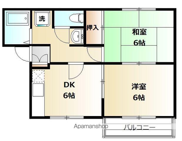 VICTORIA(2DK/1階)の間取り写真