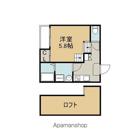 ヒルズ黒川(1K/2階)の間取り写真