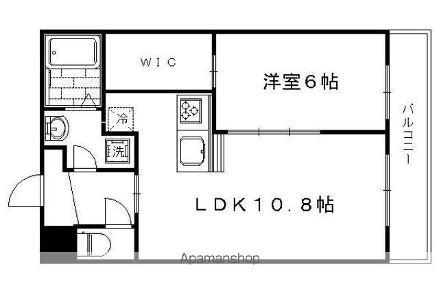 音戸山町マンション(1LDK/1階)の間取り写真