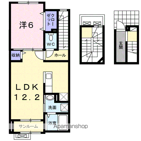 シャトー・ボナール(1LDK/3階)の間取り写真