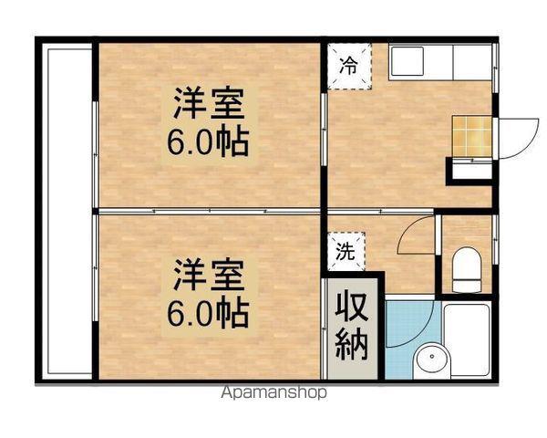 カリンハイツⅡ(2DK/1階)の間取り写真