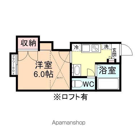 ブリッキ駒見(1K/2階)の間取り写真