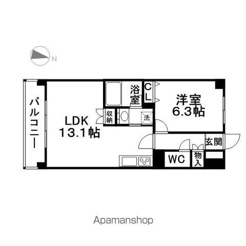 パセオⅠ(1LDK/3階)の間取り写真