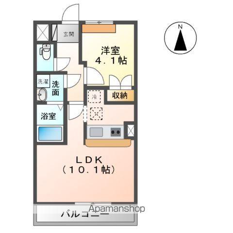 グランティスレーヴ(1LDK/1階)の間取り写真