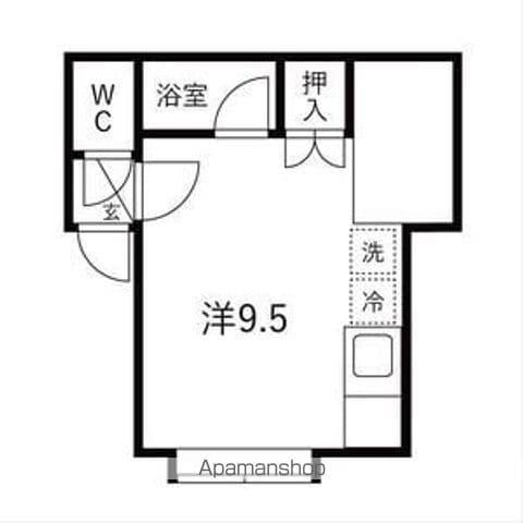 ルミエール川沿A(ワンルーム/1階)の間取り写真