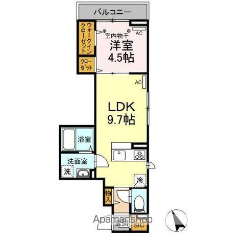 Dレジデンス大和田(1LDK/1階)の間取り写真