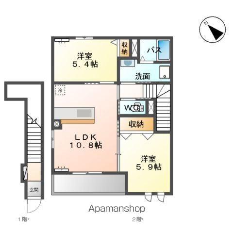 プランドール S(2LDK/2階)の間取り写真