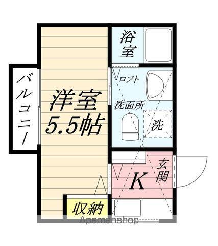 フォルトーナⅡ(1K/1階)の間取り写真