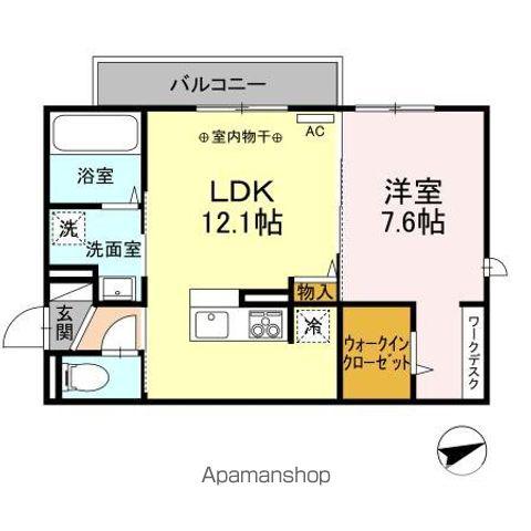 DーROOM新庄町(1LDK/2階)の間取り写真