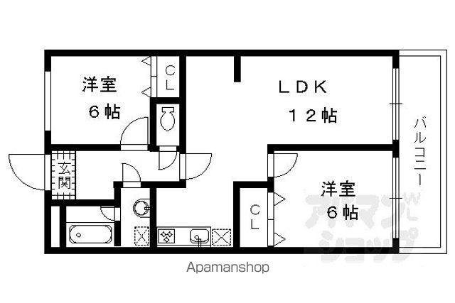 サンコーポ飯田(2LDK/3階)の間取り写真