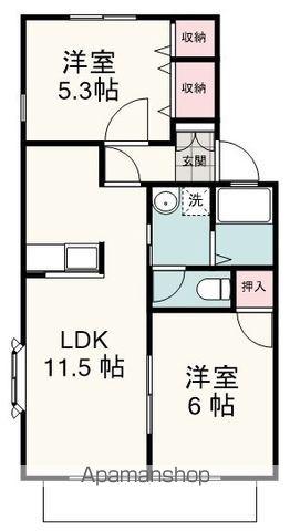 クレール(2LDK/1階)の間取り写真