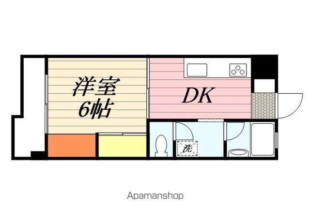 明石ビル(1DK/3階)の間取り写真