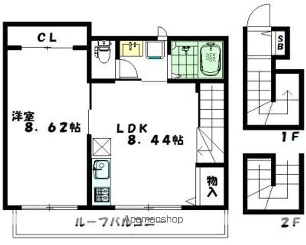 エイツリーズ(1LDK/3階)の間取り写真
