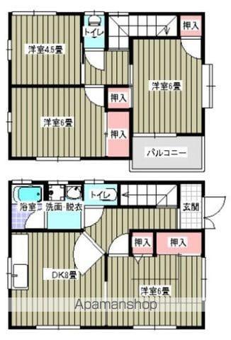 山陽本線 福山駅 バス乗車時間：20分 曙町４丁目バス停で下車 徒歩5分 2階建 築24年(4DK)の間取り写真