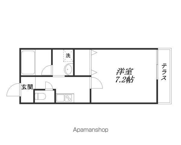 クレシェンドK(1K/1階)の間取り写真