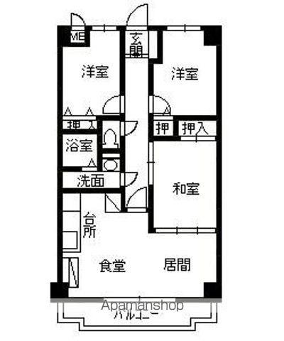 アベニュー高麗(3LDK/9階)の間取り写真