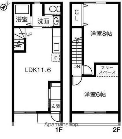 ＣＬＡＩＲ　向山　弐番館(2LDK)の間取り写真