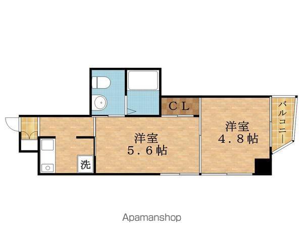 FEEL DOI(2K/4階)の間取り写真