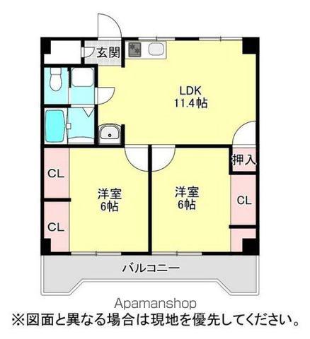 アーバンコート庄内Ⅱ(2LDK/3階)の間取り写真
