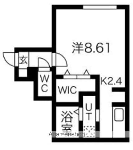 ソミューム発寒南(1K/4階)の間取り写真