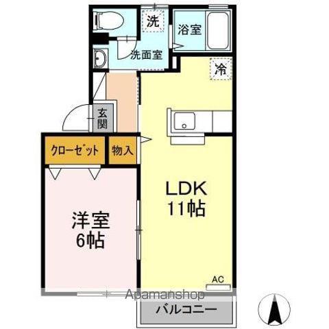 エスポワールサワABCD(1LDK/2階)の間取り写真