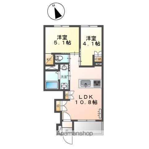 ネージュ(2LDK/1階)の間取り写真