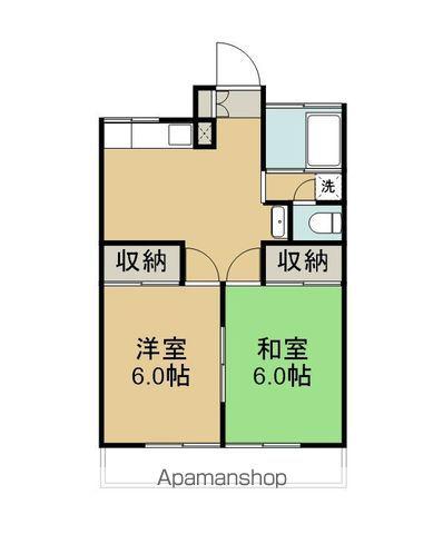 リーブル音路Ⅰ(2DK/2階)の間取り写真