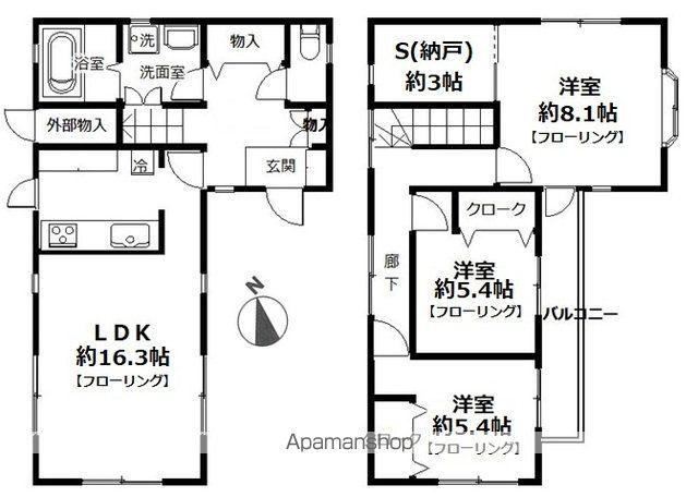 横浜線 大口駅 徒歩19分 2階建 築26年(3SLDK)の間取り写真