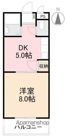 グリーンヒル第三(1DK/1階)の間取り写真