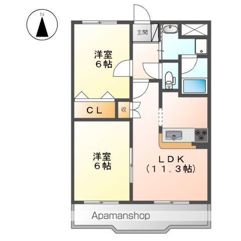 VINTAGE21(2LDK/2階)の間取り写真