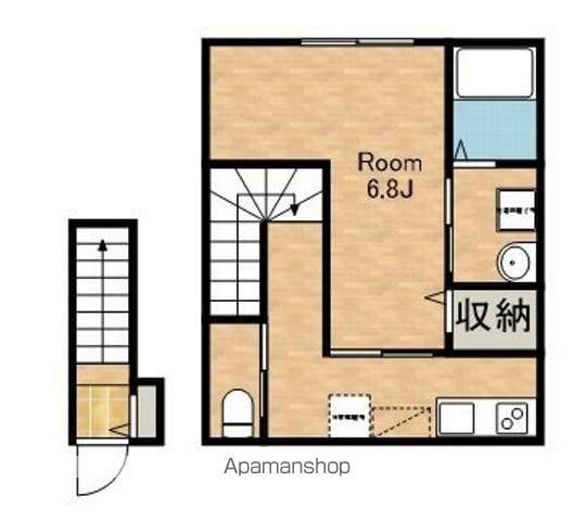 BILLS 陽(1K/2階)の間取り写真