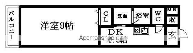 クレセール(1K/3階)の間取り写真