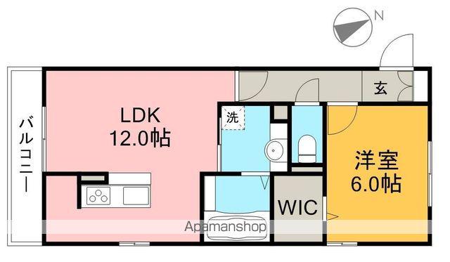ウィルハイツ福井(1LDK/3階)の間取り写真