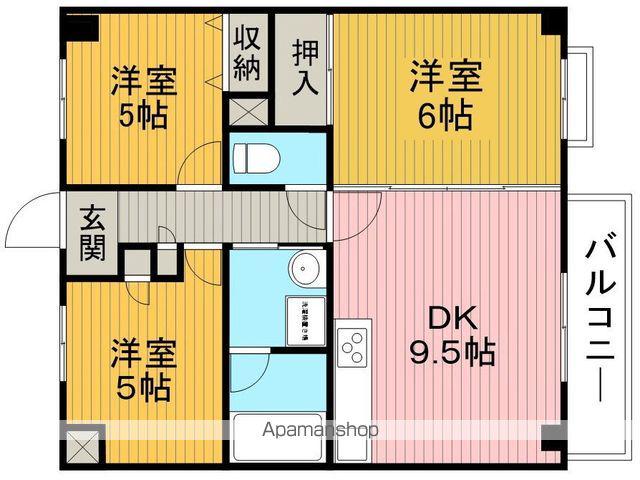 サン豊中(3DK/4階)の間取り写真