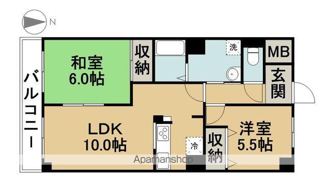 グランドメゾン中小田井(2LDK/2階)の間取り写真