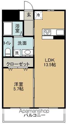 KFTマンション(1LDK/1階)の間取り写真