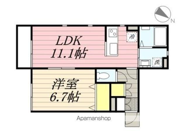 ウィステリアコートII(1LDK/1階)の間取り写真