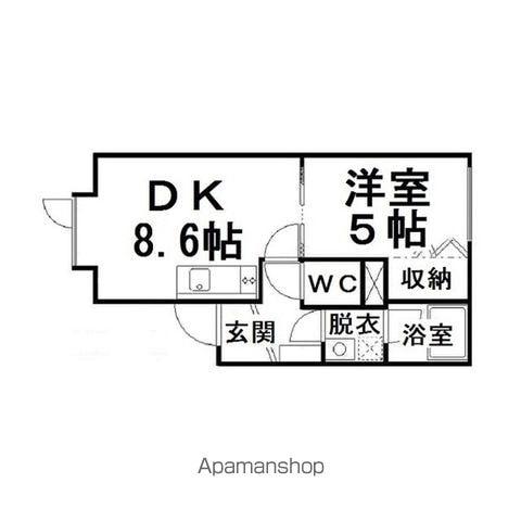 アイビス みわ(1DK/1階)の間取り写真