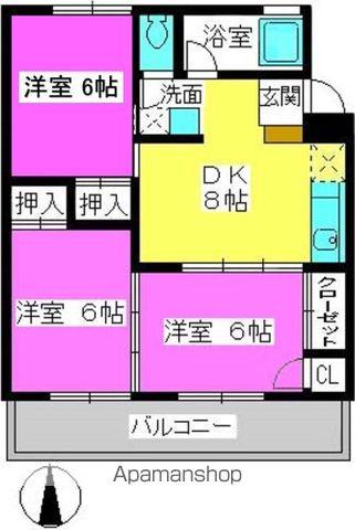 第一城戸ビル(3DK/1階)の間取り写真