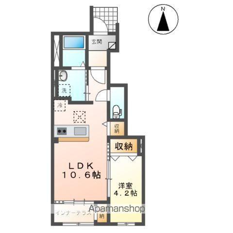 ヴァンクレール(1LDK/1階)の間取り写真