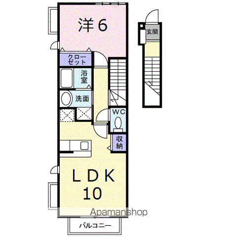 ベル・ポルトA(1LDK/2階)の間取り写真