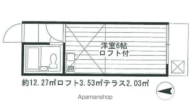 パインハイム(ワンルーム/1階)の間取り写真