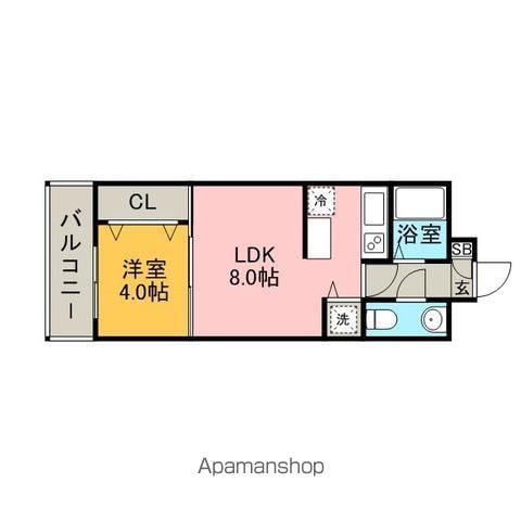 エステートモア 薬院NEST(1LDK/3階)の間取り写真