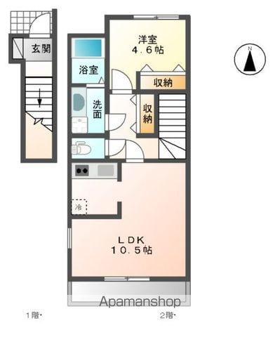エスポワールⅢ(1LDK/2階)の間取り写真