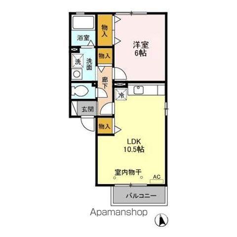 メゾン・クレールA/B(1LDK/2階)の間取り写真