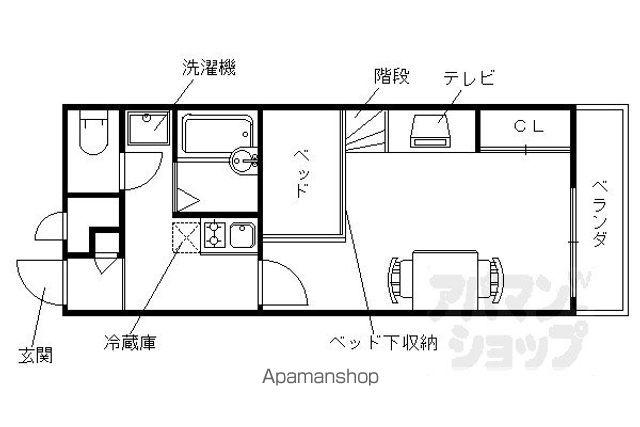 レオパレスFOREST桂坂(1K/3階)の間取り写真