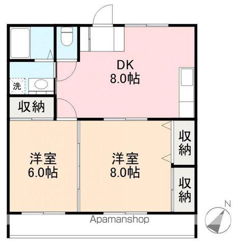 ハグネストA・B(2DK/3階)の間取り写真