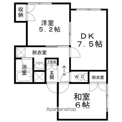 アパートメント88(2DK/1階)の間取り写真