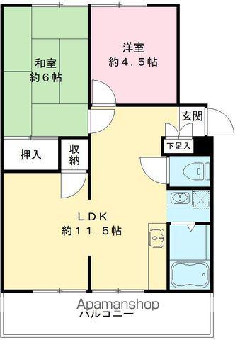 アーバンライフ石橋(2LDK/2階)の間取り写真